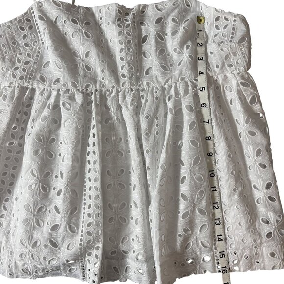 J. Crew Womens SZ M White Eyelet Sleeveless Peplum Top Boho beachy Cottagecore - Picture 9 of 9